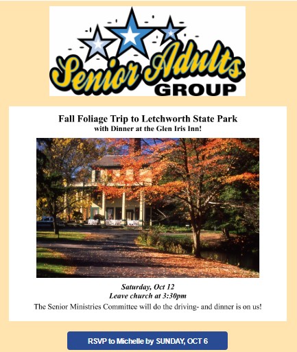 Fall Foliage Trip to Letchworth State Park with Dinner at the Glen Iris Inn!

