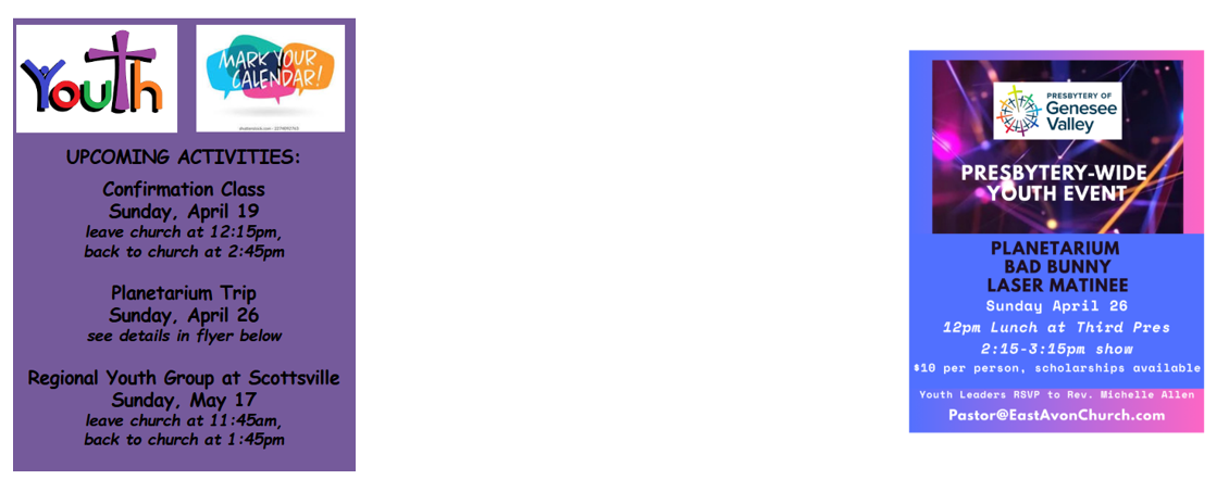 Youth Upcoming Events
