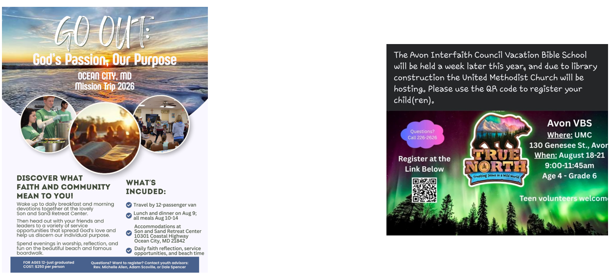 Youth Upcoming Events
